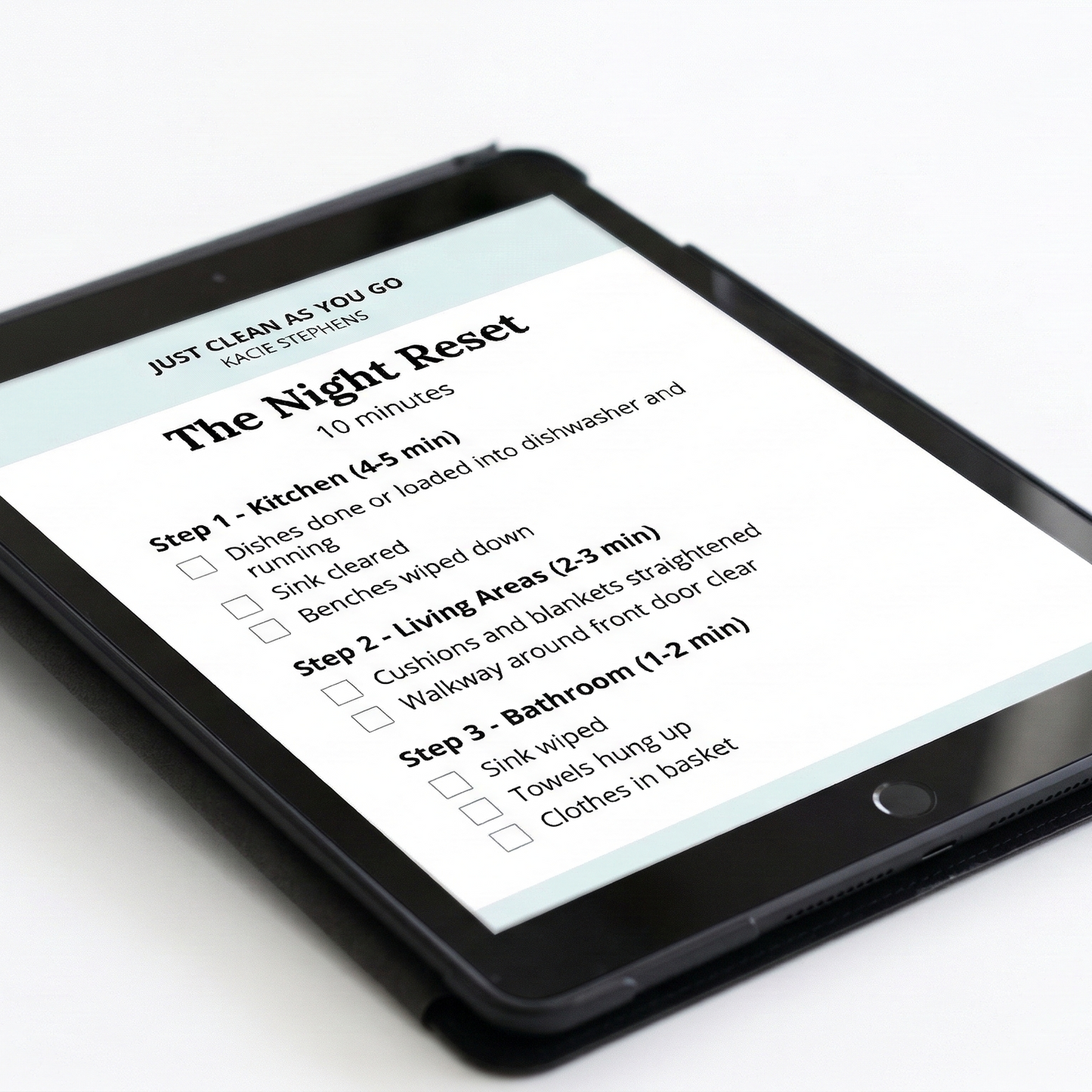 Checklist Pack - Just Clean As You Go